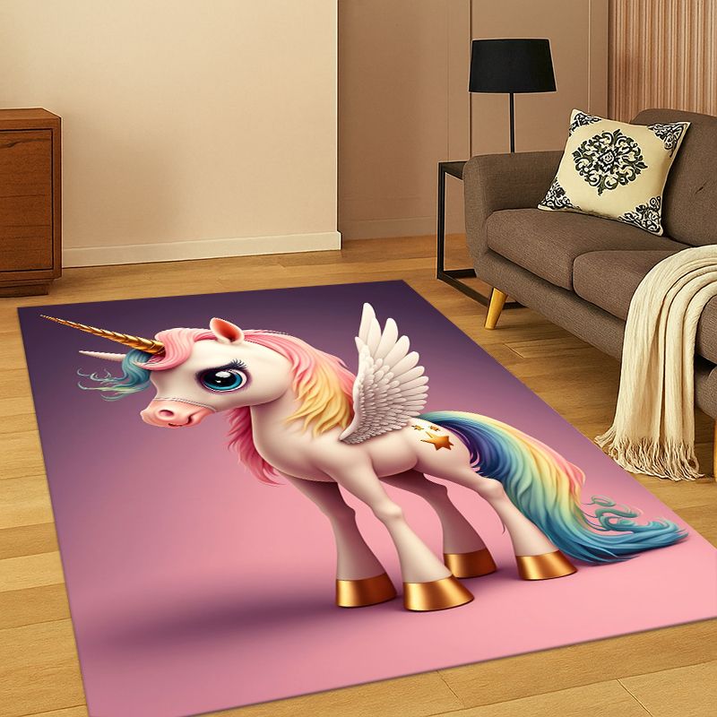 Kids Outdoor Area - Dream Unicorn Cute Cartoon Girl Carpet
