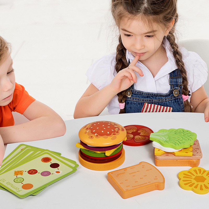 ·NewWooden Hamburg Sandwich St - Kids Outdoor Kitchen Accessories 评论和价格