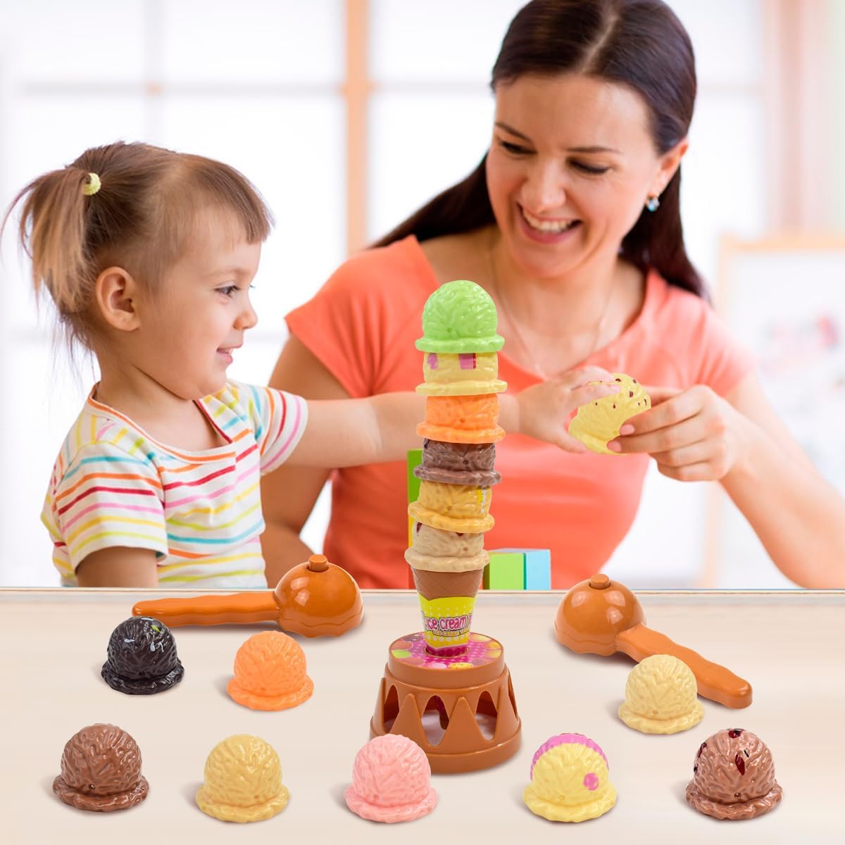 Children's Ice Cream Stacking  - Kids Outdoor Kitchen Accessories 评论和价格