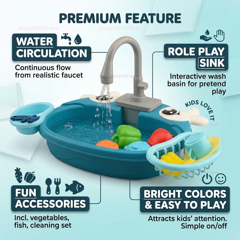 Toddler Interactive Water Play - Kids Outdoor Kitchen Accessories 评论和价格
